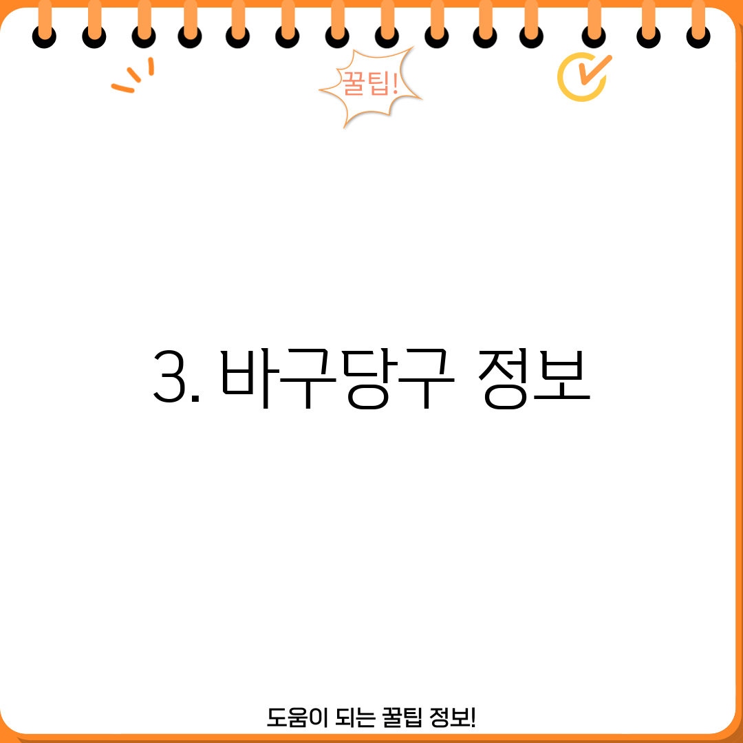 3. 바구당구 정보