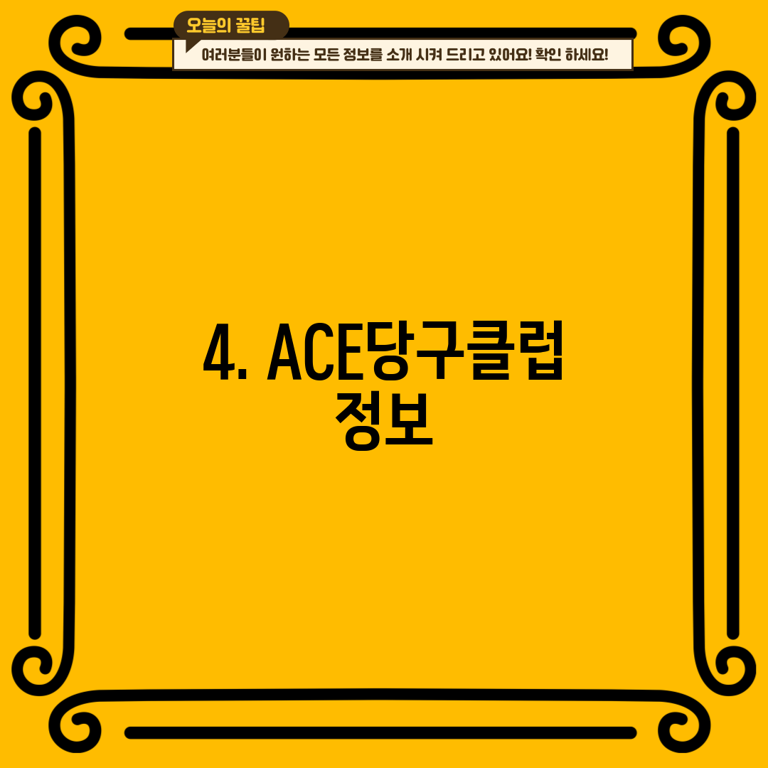 4. ACE당구클럽 정보