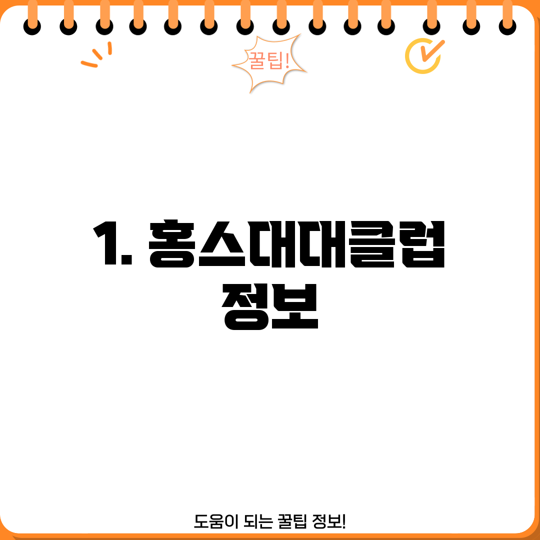 1. 홍스대대클럽 정보