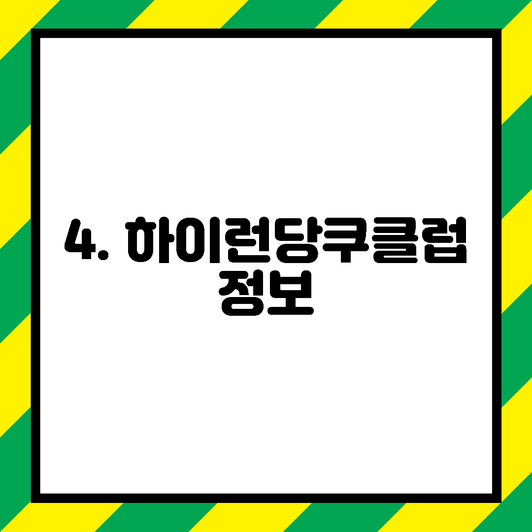 4. 하이런당쿠클럽 정보