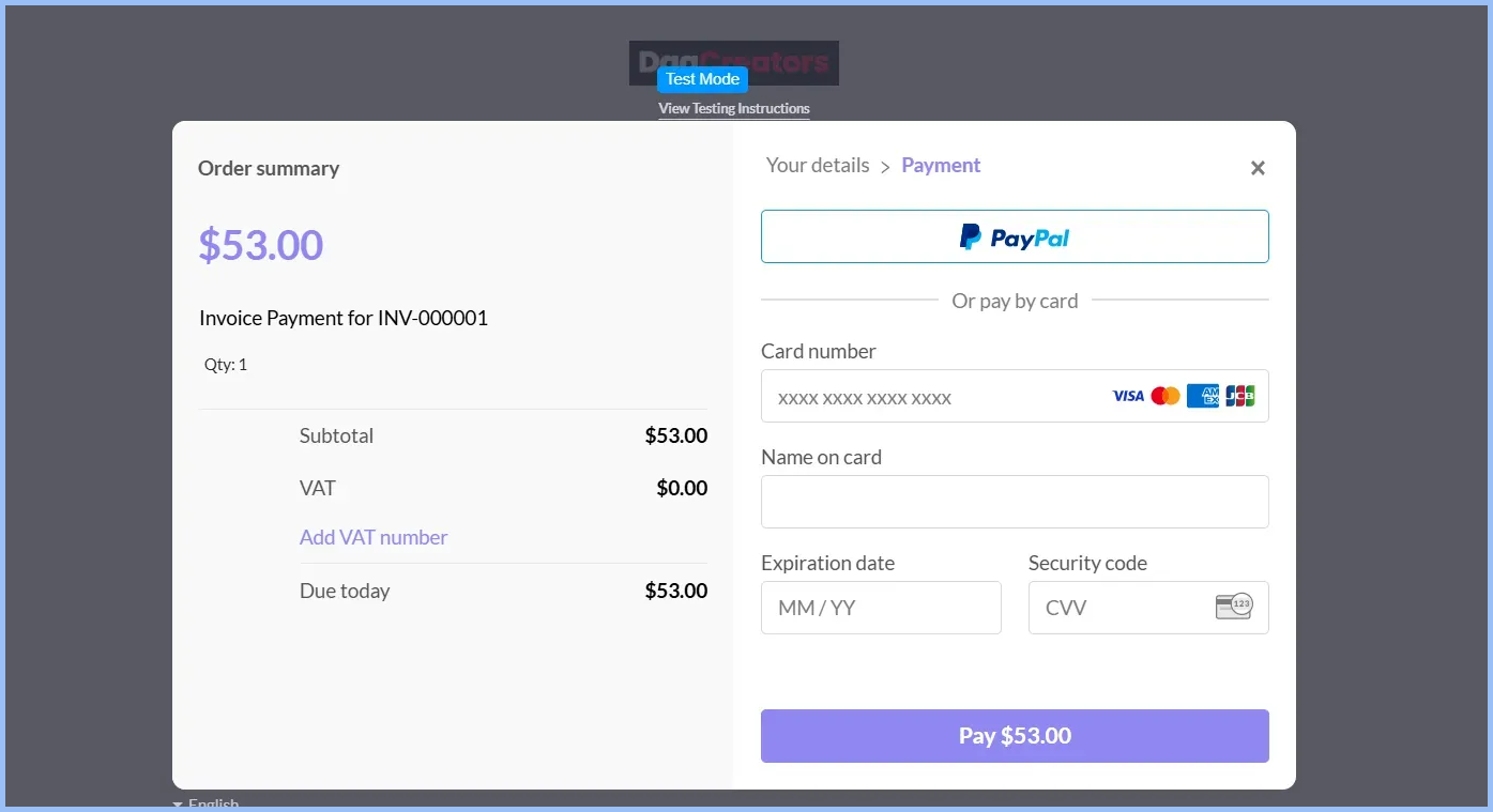 Paddle Integration Screenshot 2