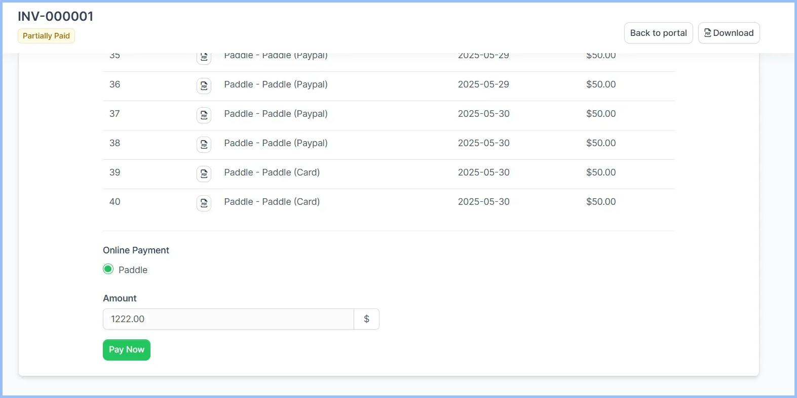 Paddle Integration Screenshot 1