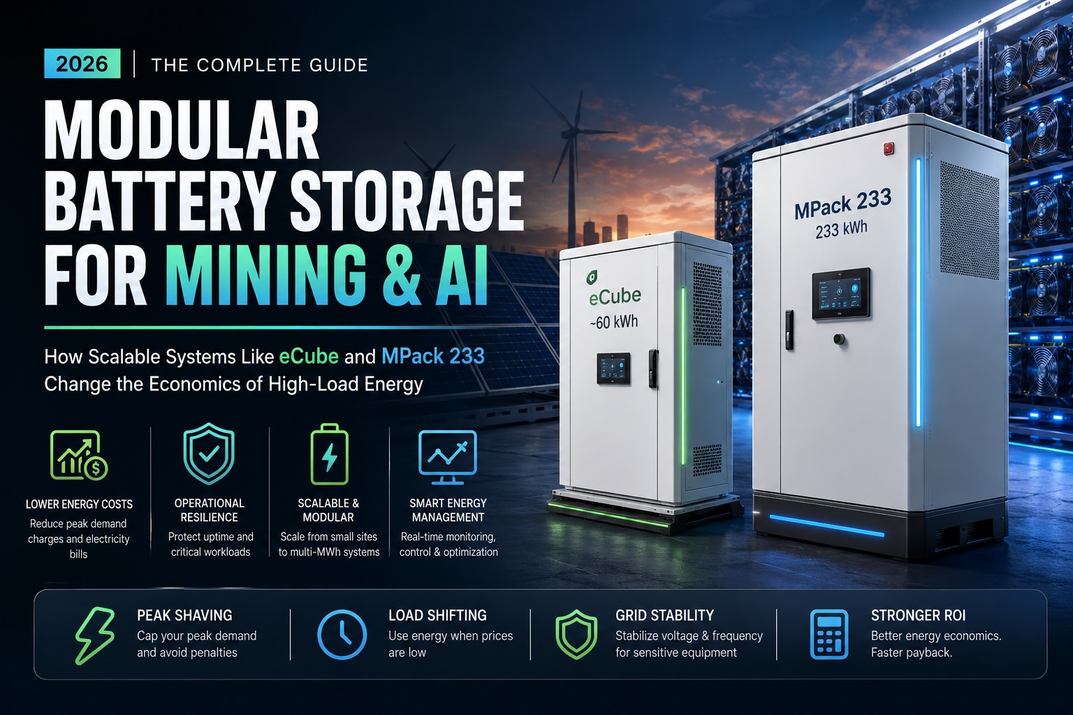 Comprehensive Guide to Modular Battery Storage for Mining and AI: How Scalable Systems Like eCube and MPack 233 Change the Economics of High-Load Energy