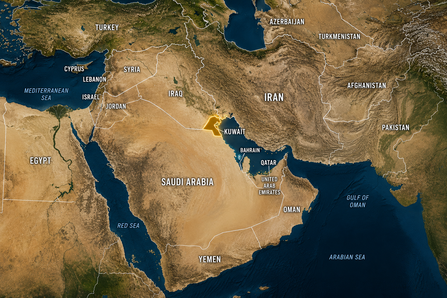 Kuwait Geographic Position in the Middle East.png