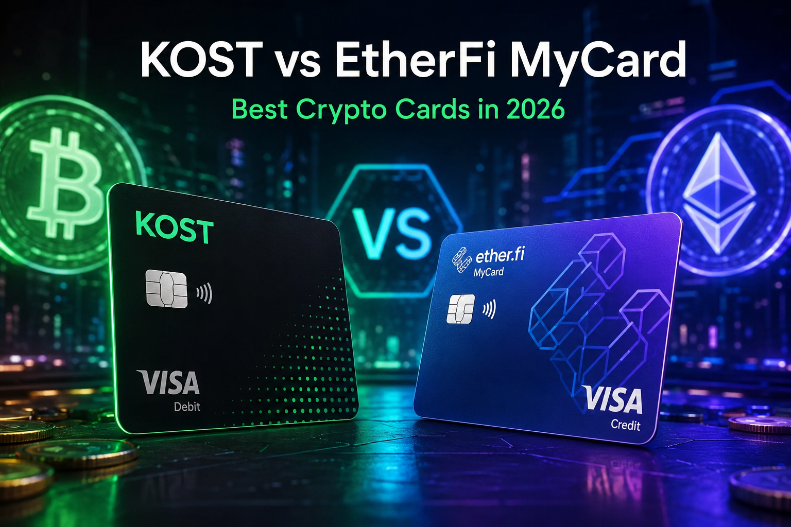 Best Crypto Debit and Credit Cards in 2026: Comprehensive KOST vs EtherFi MyCard Comparison for Crypto Investors