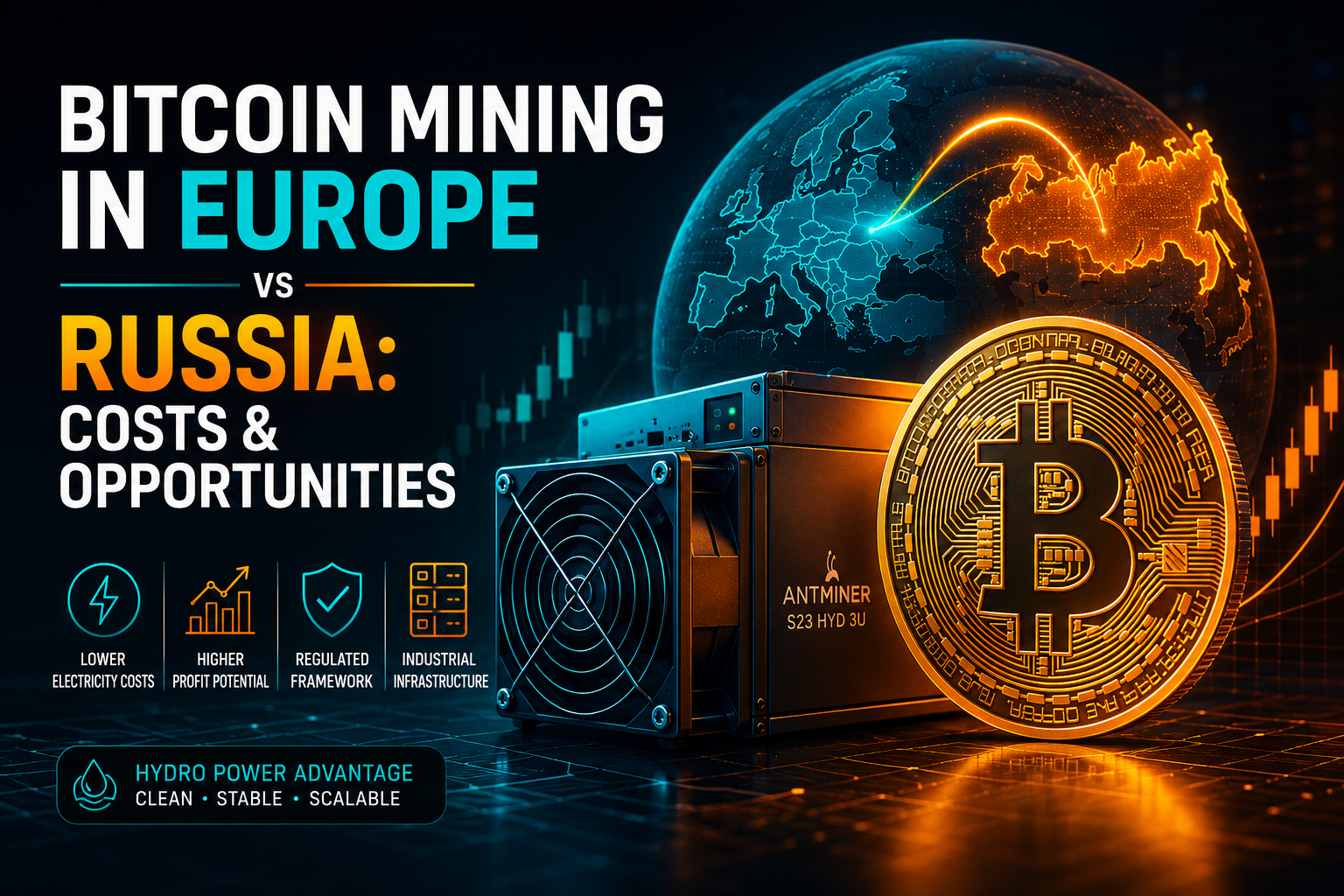 Bitcoin Mining in Europe vs Russia: Costs & Opportunities