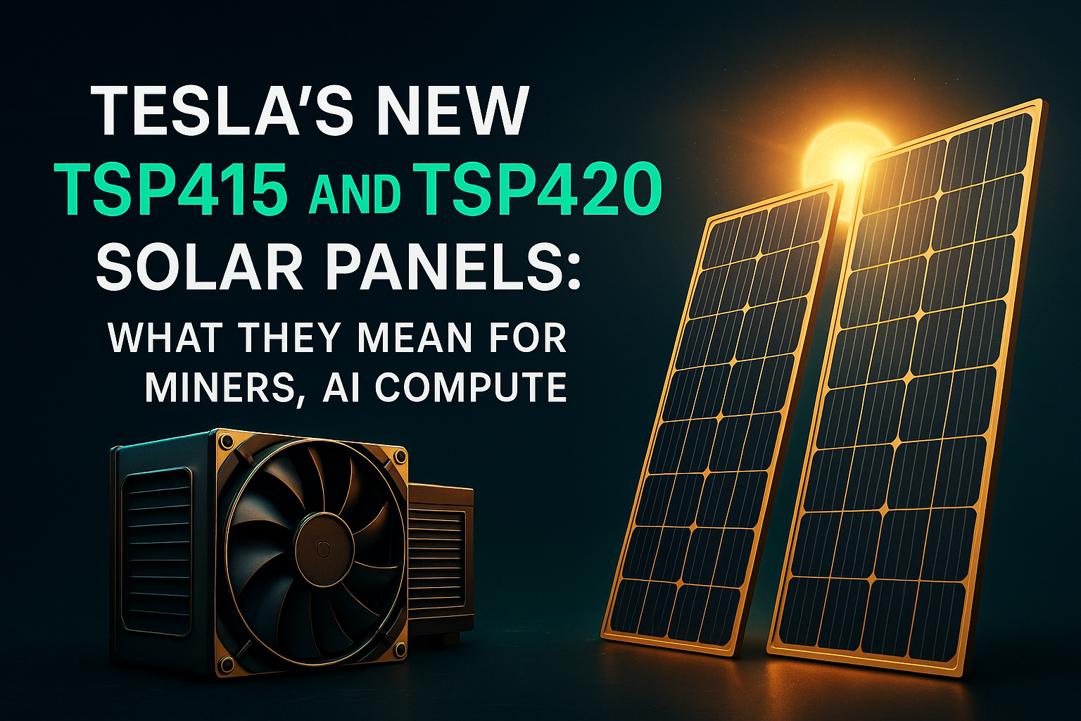 Tesla’s New TSP415 and TSP420 Solar Panels: Implications for Miners, AI Compute, and High-Load Energy Users in 2026