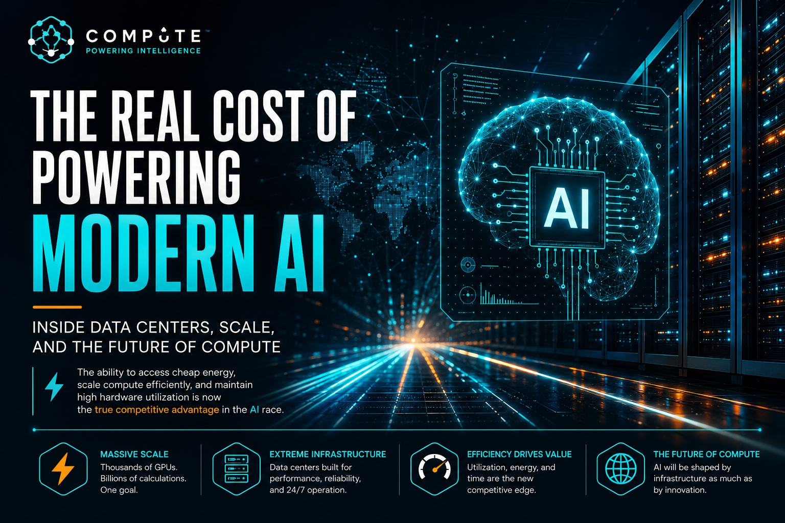 The Real Cost of Powering Modern AI: Inside Data Centers, Scale, and the Future of Compute