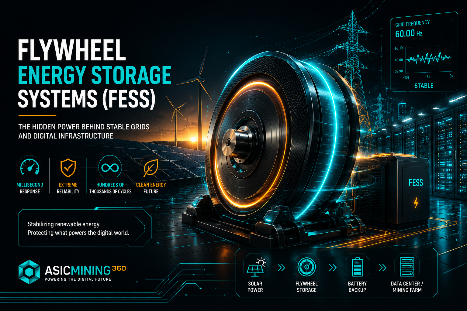 Flywheel Energy Storage Systems (FESS): Stabilizing Solar Power for Data Centers and Crypto Mining