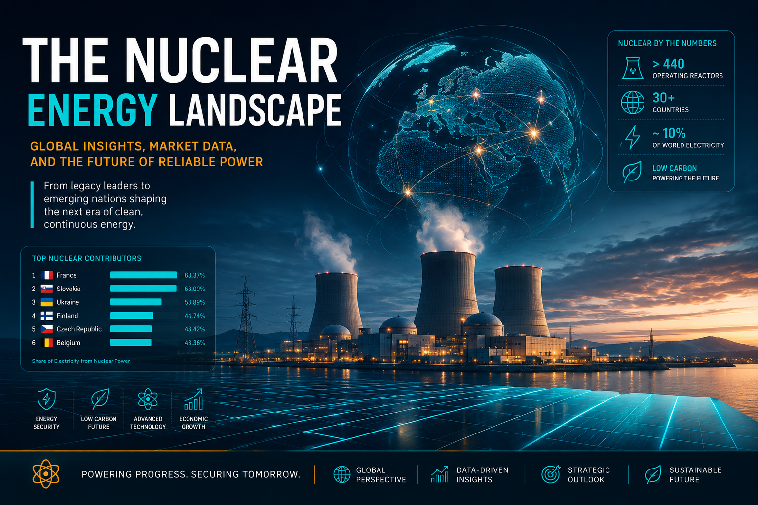 Top 25 Countries Generating Nuclear Power: Global Electricity Share and Operational Reactors