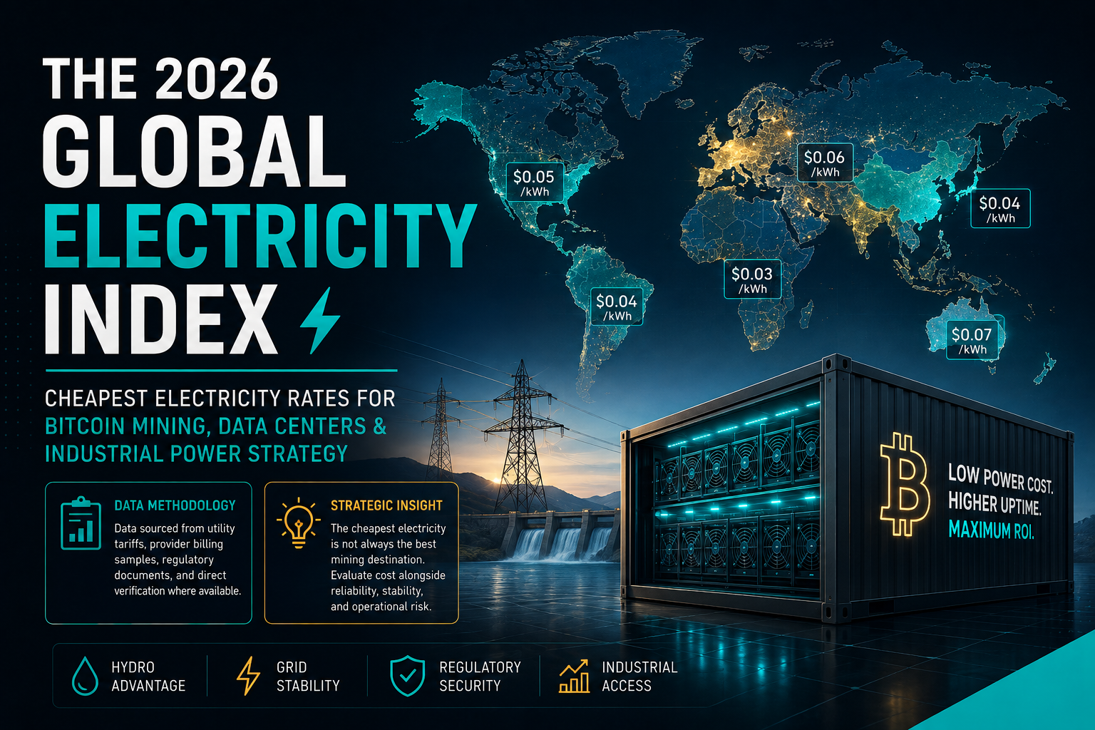 2026 Global Electricity Prices for Bitcoin Mining