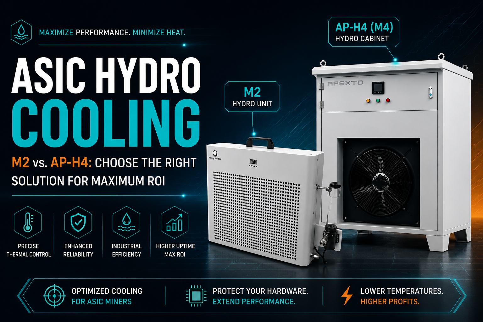 2026 ASIC Hydro Cooling Guide: Enhance ROI with M2 and AP-H4 Thermal Management Solutions