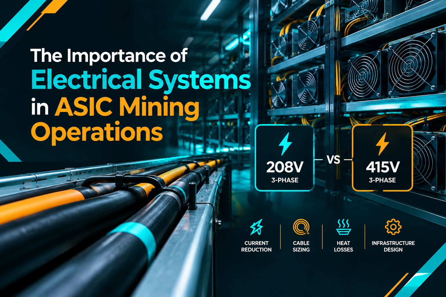 Phase 415V vs 208V Power Loss in 100kW+ ASIC Setups
