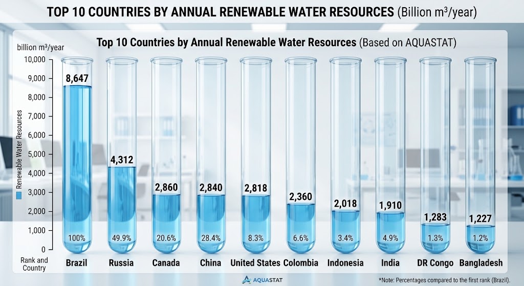 Top 10 Countries by Annual Renewable Water Resources (AQUASTAT Data).jfif