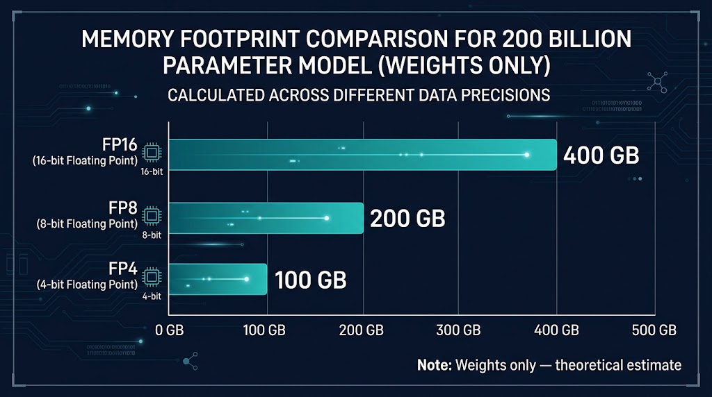 llm-memory-footprint-200b-parameters-fp16-fp8-fp4.jpg