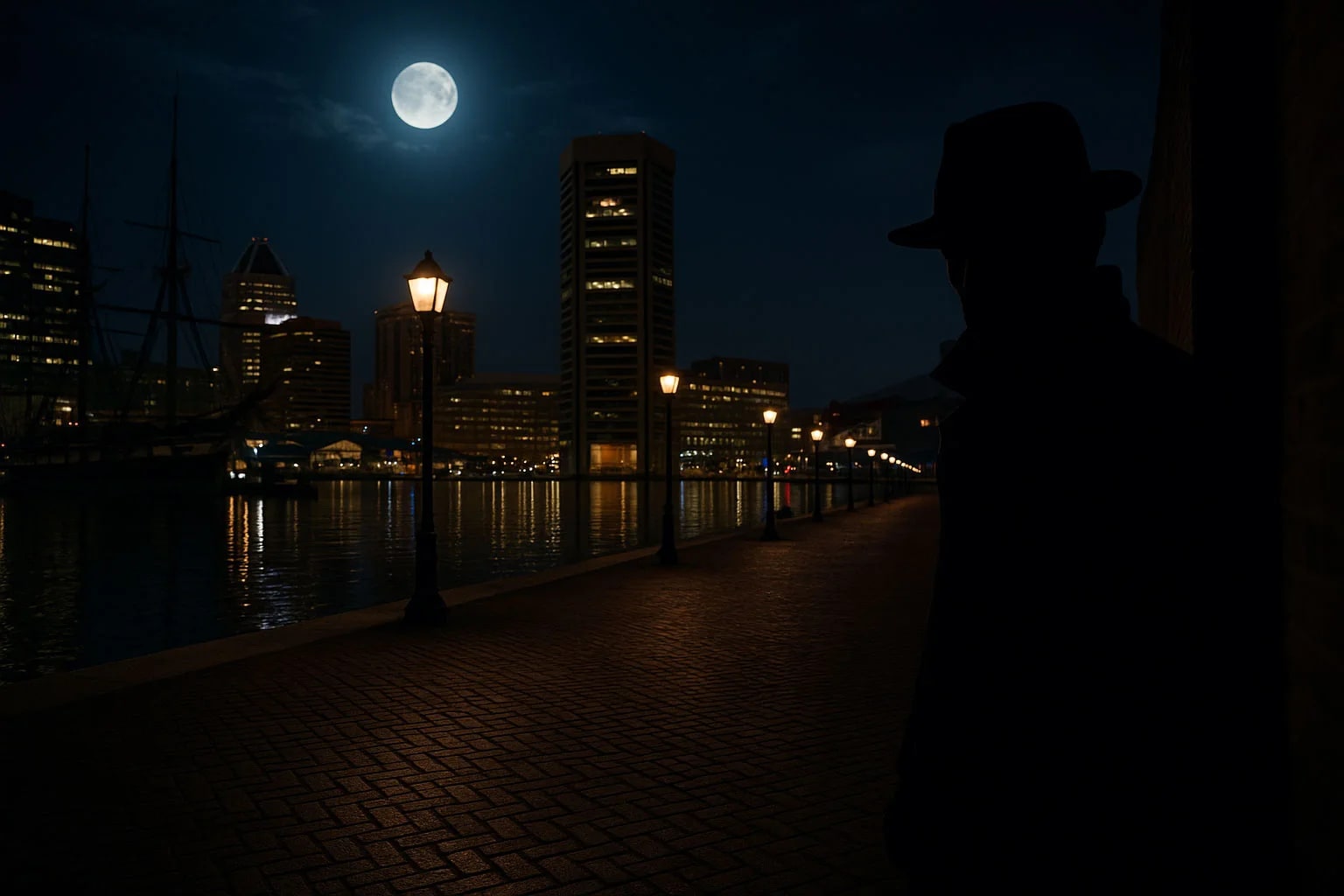 The Devil in the Harbor Tour - adults exploring haunted waterfront locations in Baltimore at night