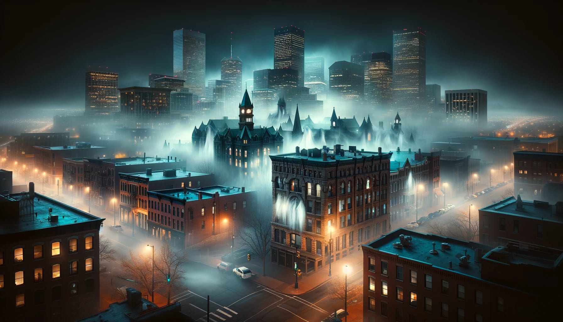 Denver cityscape at twilight - backdrop for Ghost City Tours