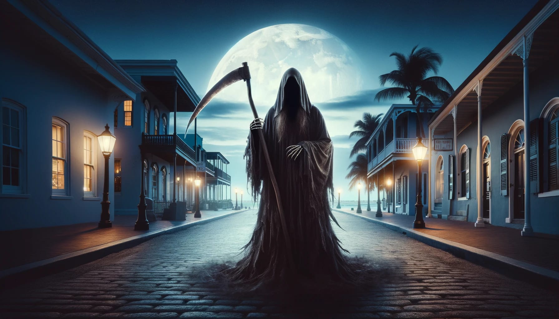 The Darkside of Key West Tour - ghost tour group exploring haunted Key West locations at night