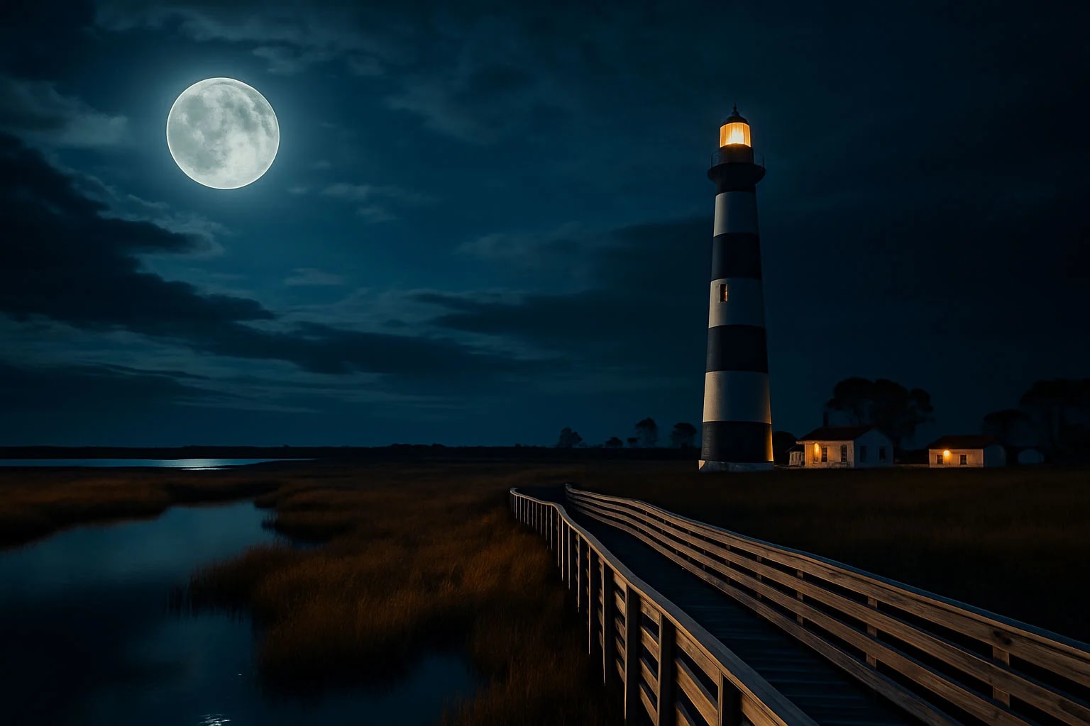 Cape Hatteras Lighthouse against stormy Atlantic skies on the North Carolina coast