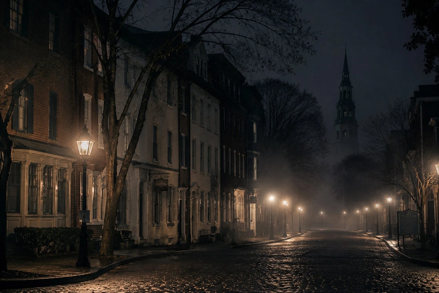 Haunted Richmond, Virginia at dusk - the former Confederate capital and its historic streets