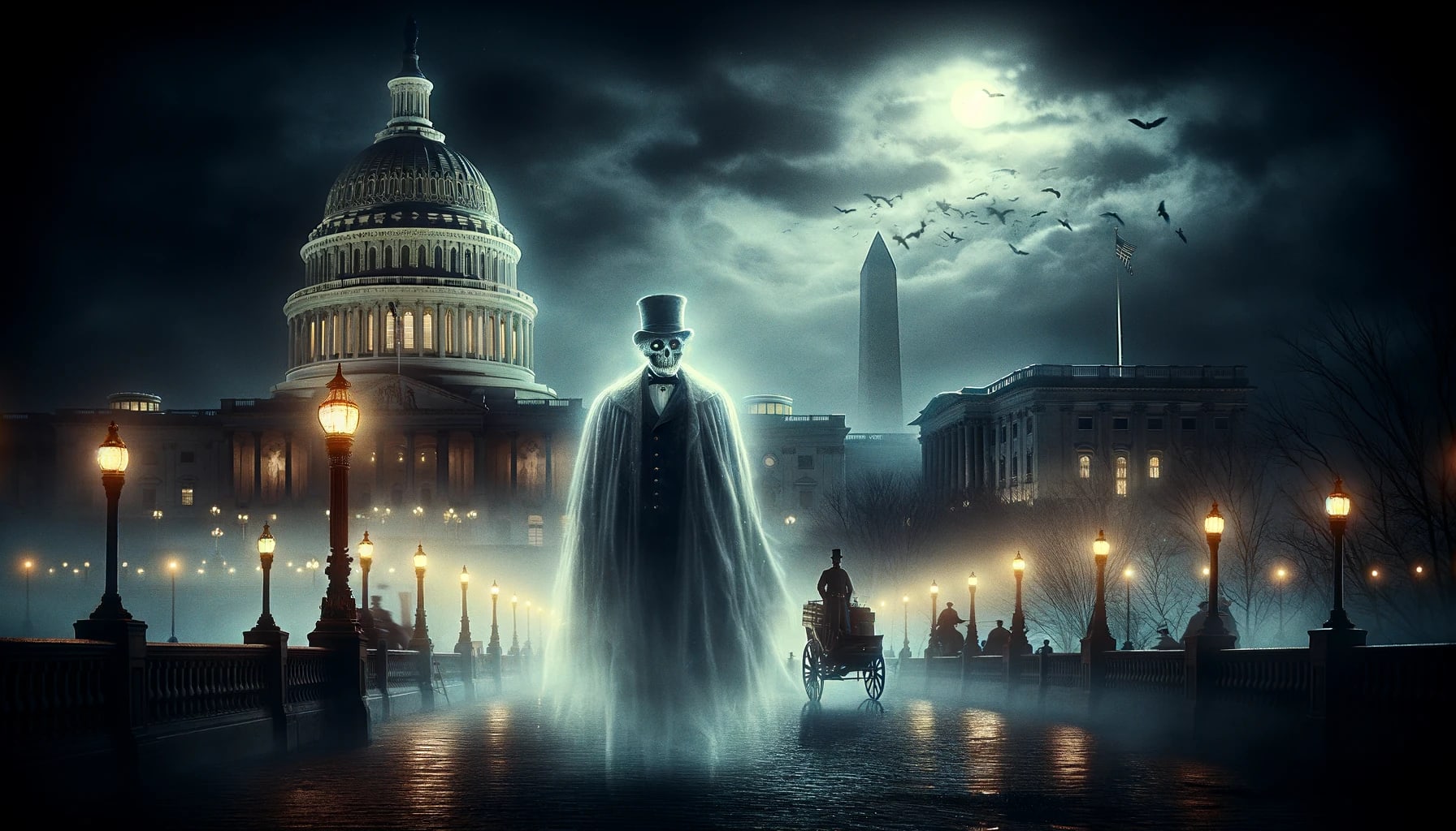 El Tour de los Fantasmas de Washington DC - grupo de tour de fantasmas explorando ubicaciones embrujadas de Washington DC por la noche