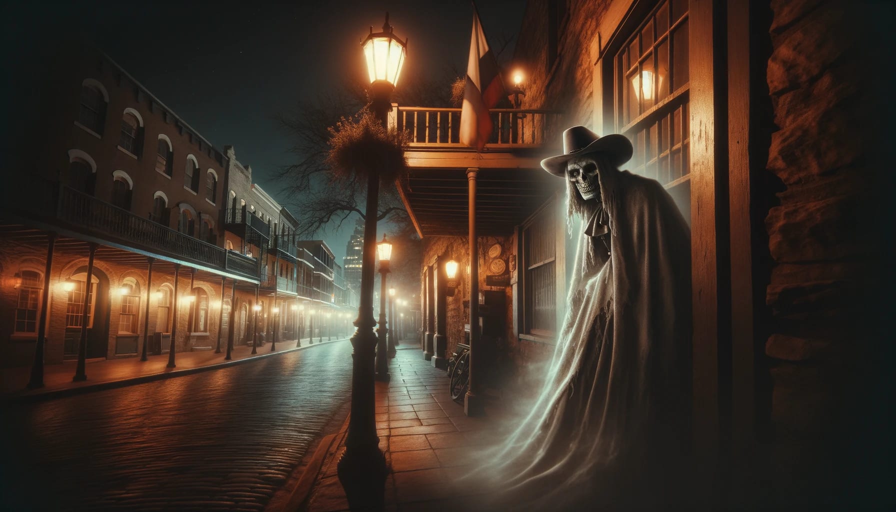 The Ghosts of Austin Tour - ghost tour group exploring haunted Austin locations at night