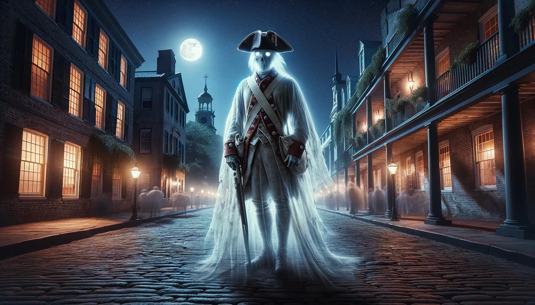 The Ghosts of Liberty Tour - ghost tour group exploring haunted Charleston locations at night