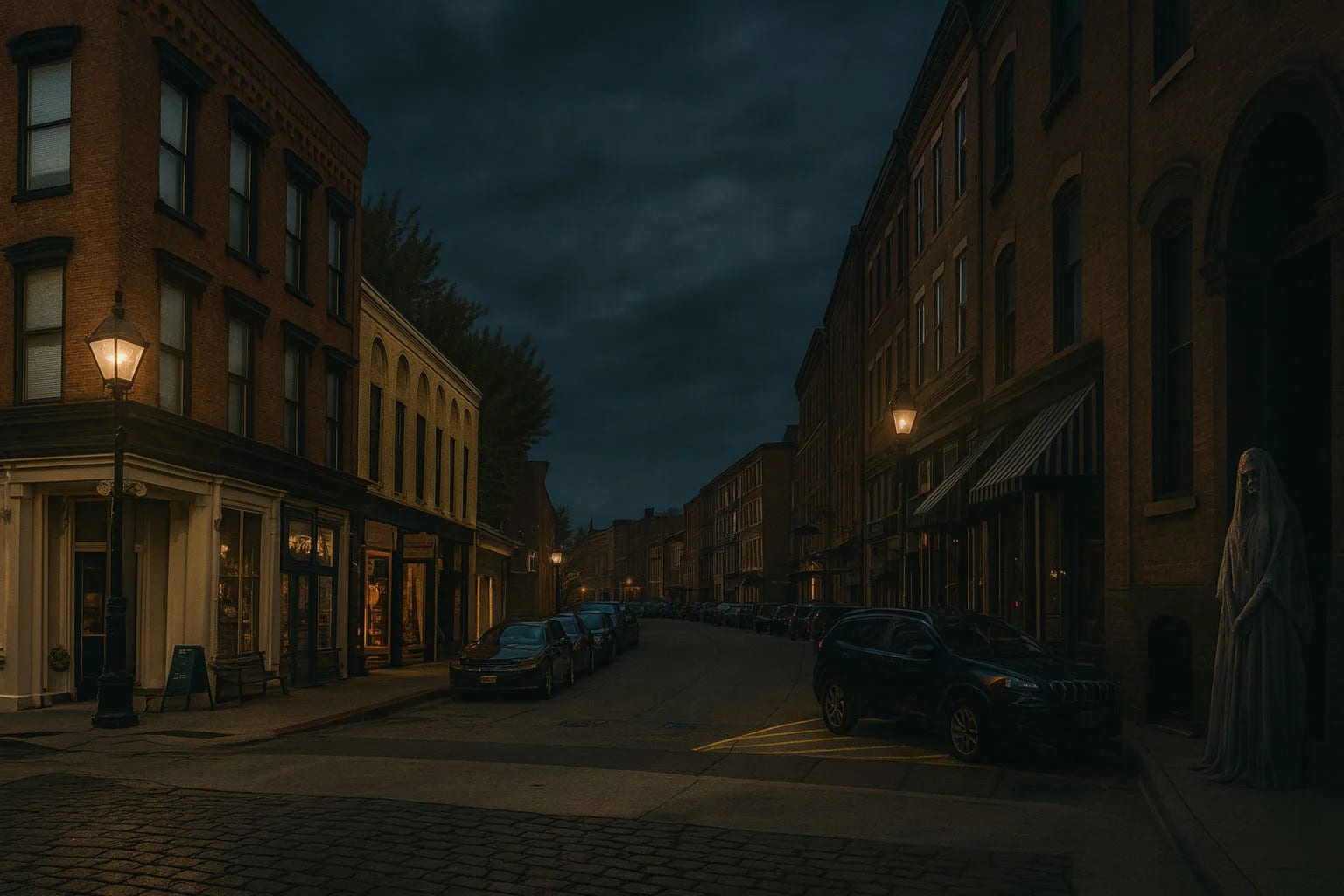 The Ghosts of Galena Tour - historic Victorian architecture and gas-lit Main Street