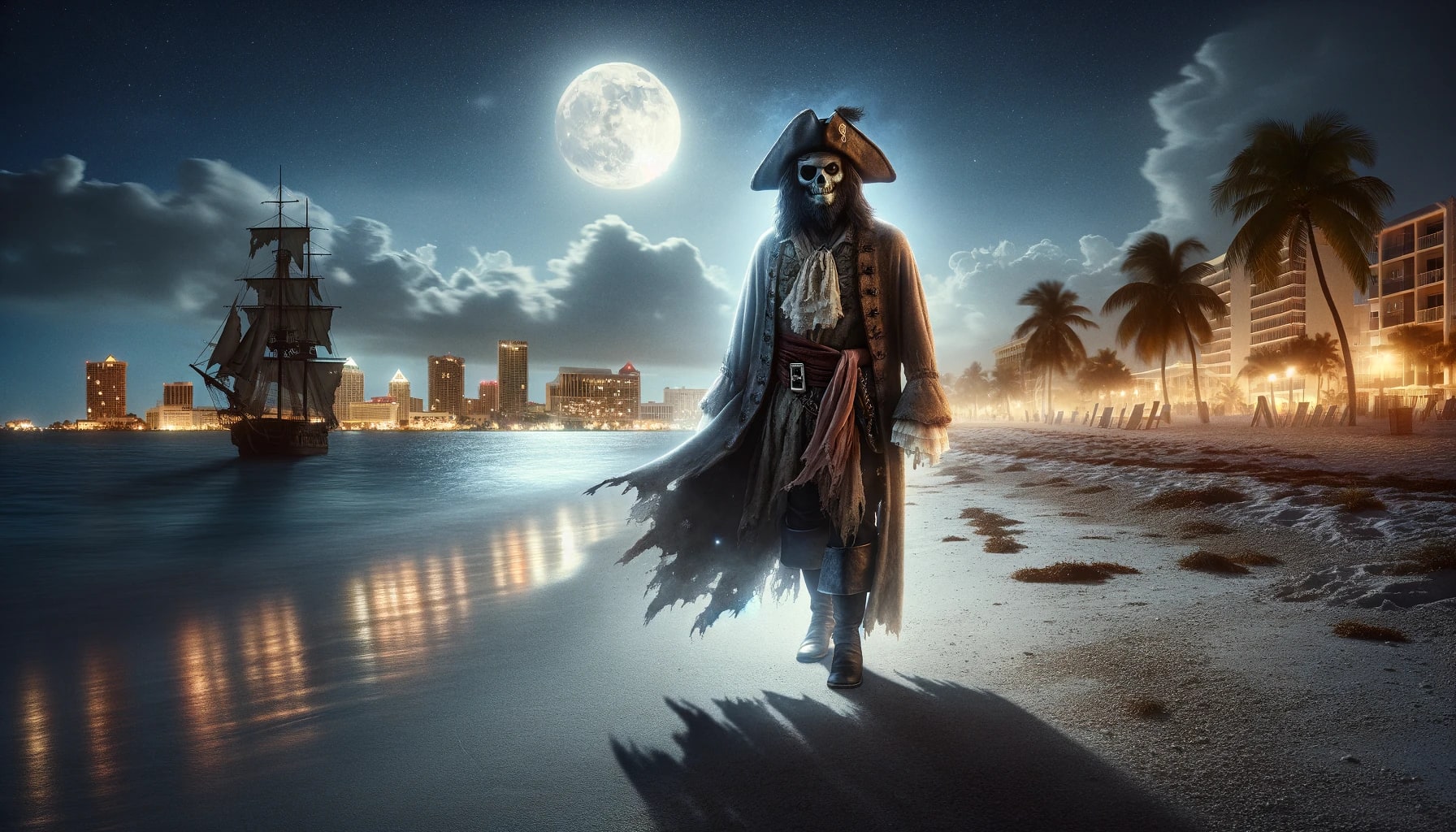 The Ghosts of Key West Tour - ghost tour group exploring haunted Key West locations at night