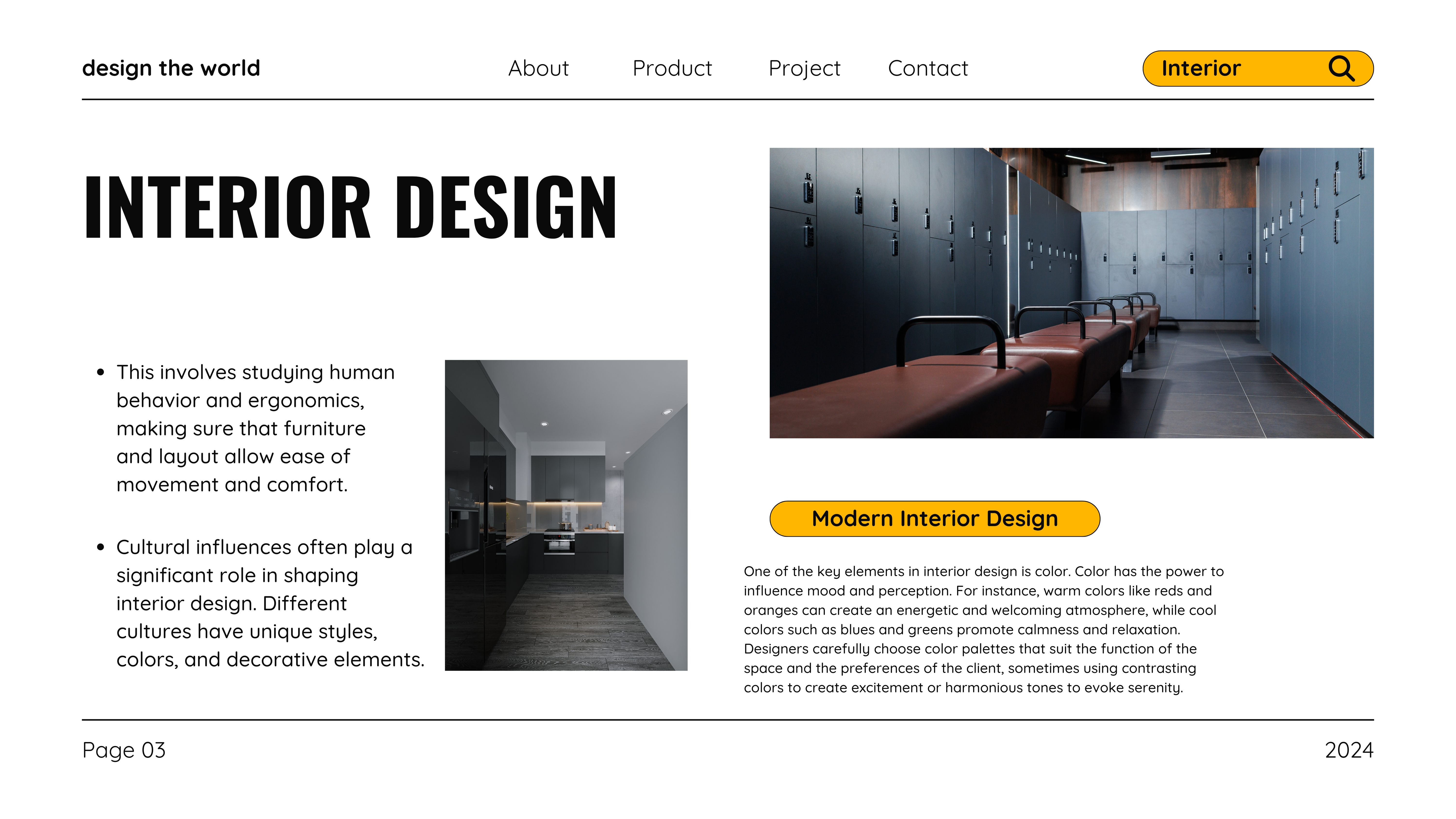 Detailed section of the web design