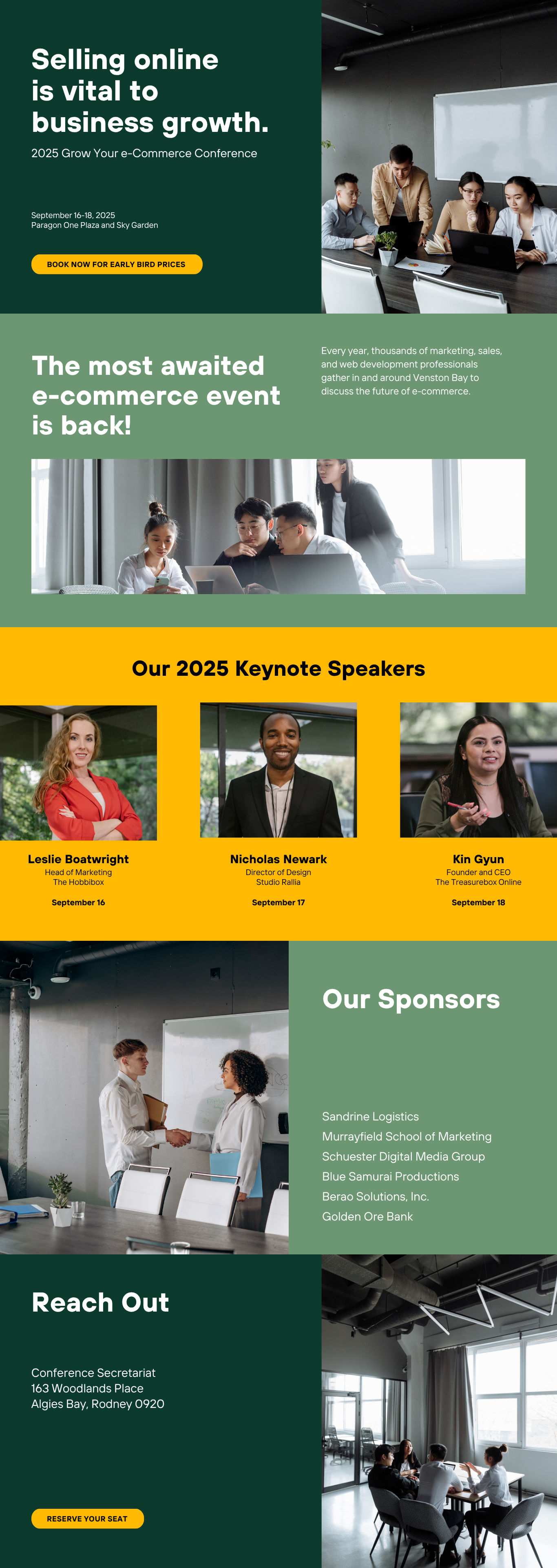 Hero image of the e-commerce conference website