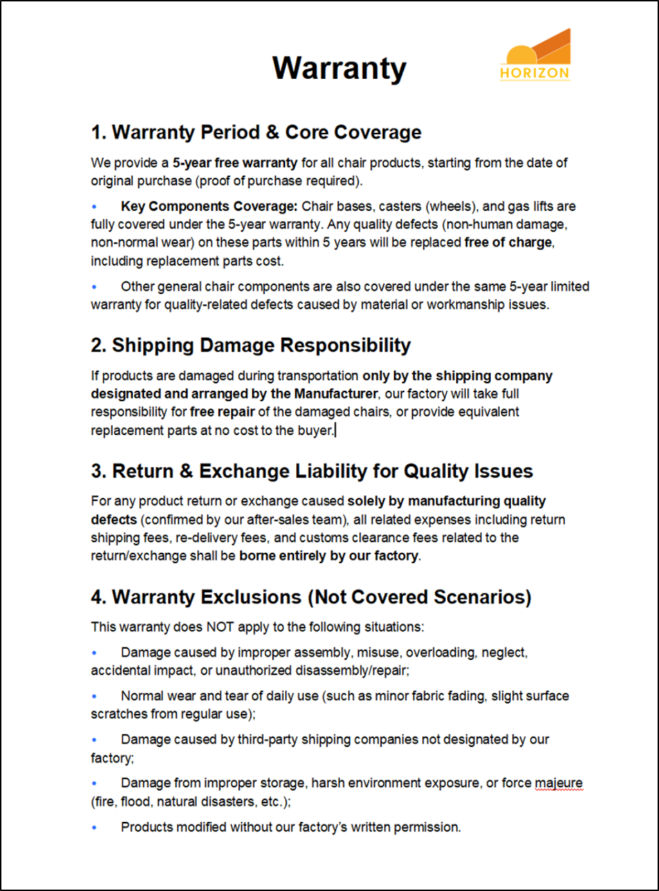 Warranty Coverage