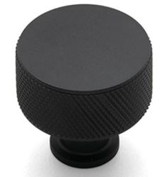 Cabinet Door Black Fender Knurled Knob. (code132)