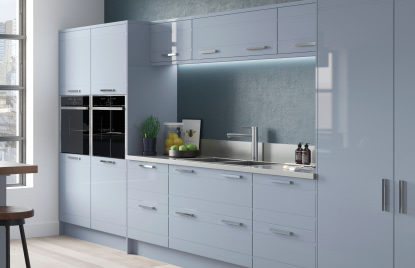 Premier Modena kitchen doors in High Gloss Denim