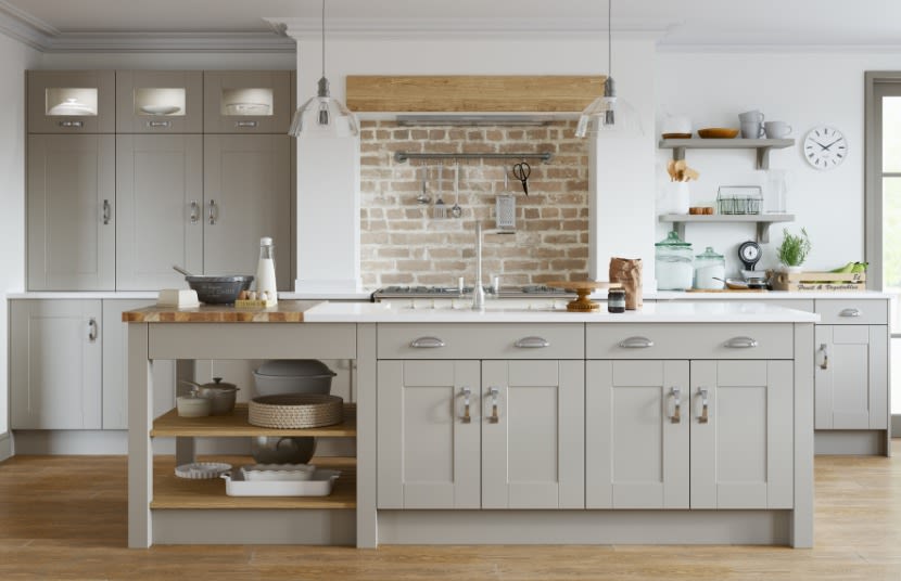 Cologne Shaker kitchen doors in True Matt Pebble