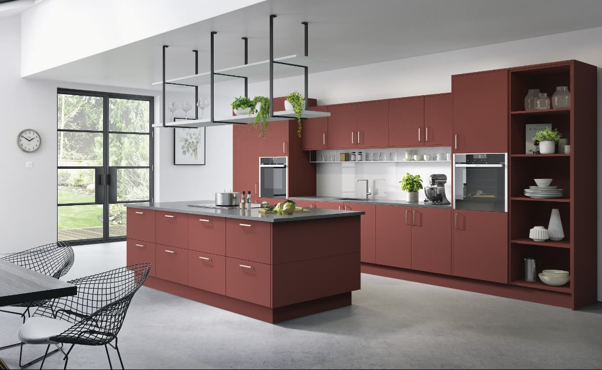 True Matt Tuscan Red kitchen picture