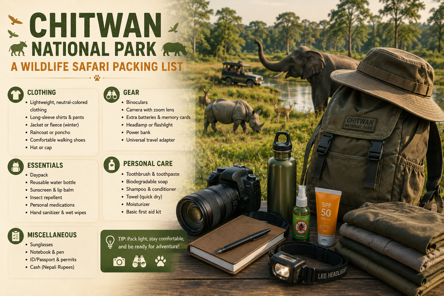 Chitwan National Park: A Wildlife Safari Packing List