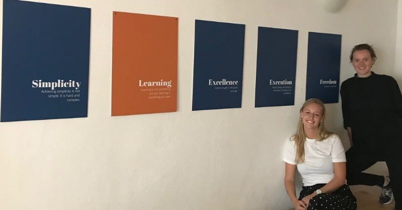 Valeurs de notre entreprise accrochées au mur