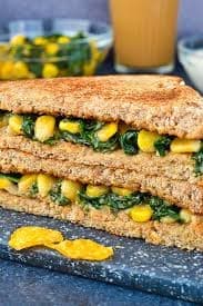 SPINACH CORN SANDWICHES