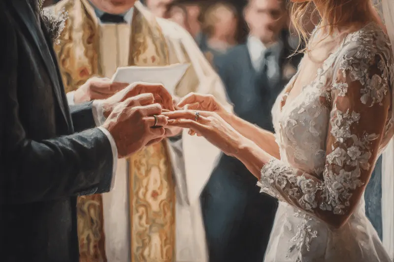 Close-up van trouwringen