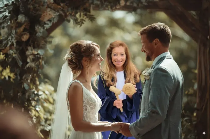 Gastfoto tijdens de ceremonie