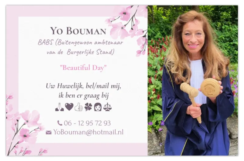 Portret van trouwambtenaar Yo Bouman