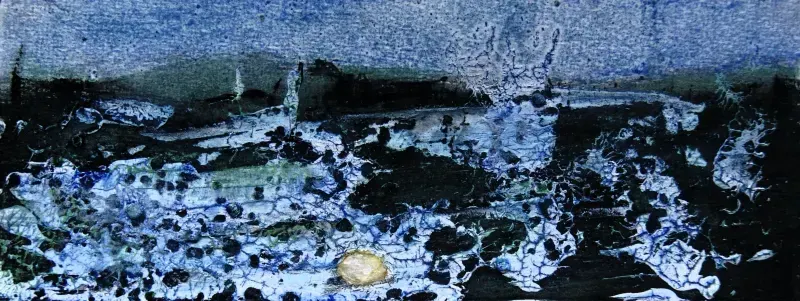 Abstract mixed media werk Geketend