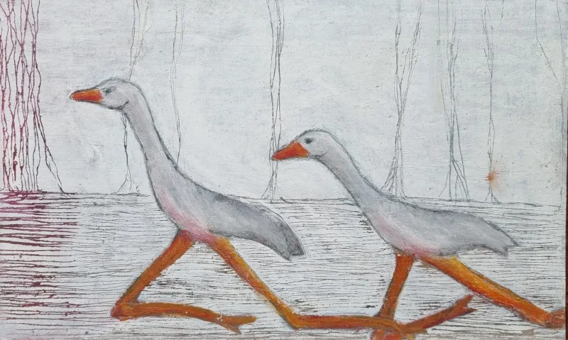 Abstract schilderij Waggelen