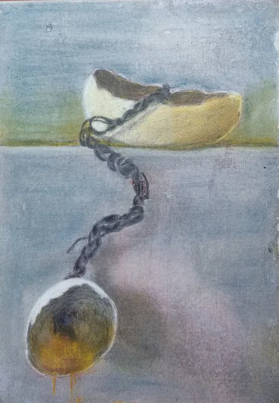 Abstract schilderij Navelstreng