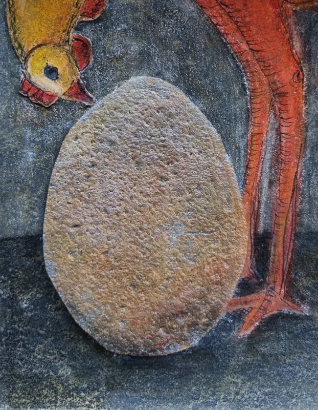 Abstract schilderij Nieuwsgierig