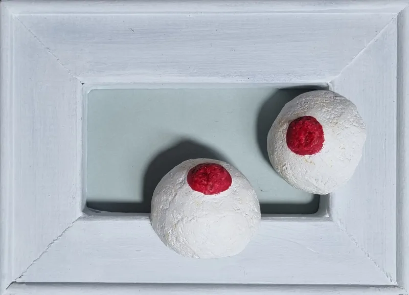 Abstract mixed media kunstwerk Verdwaald ei