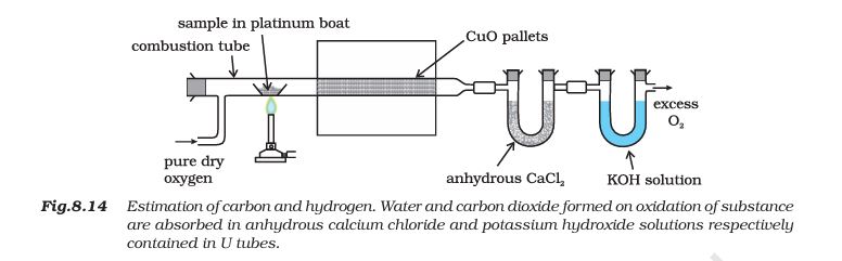 Combustion apparatus for estimating carbon and hydrogen.