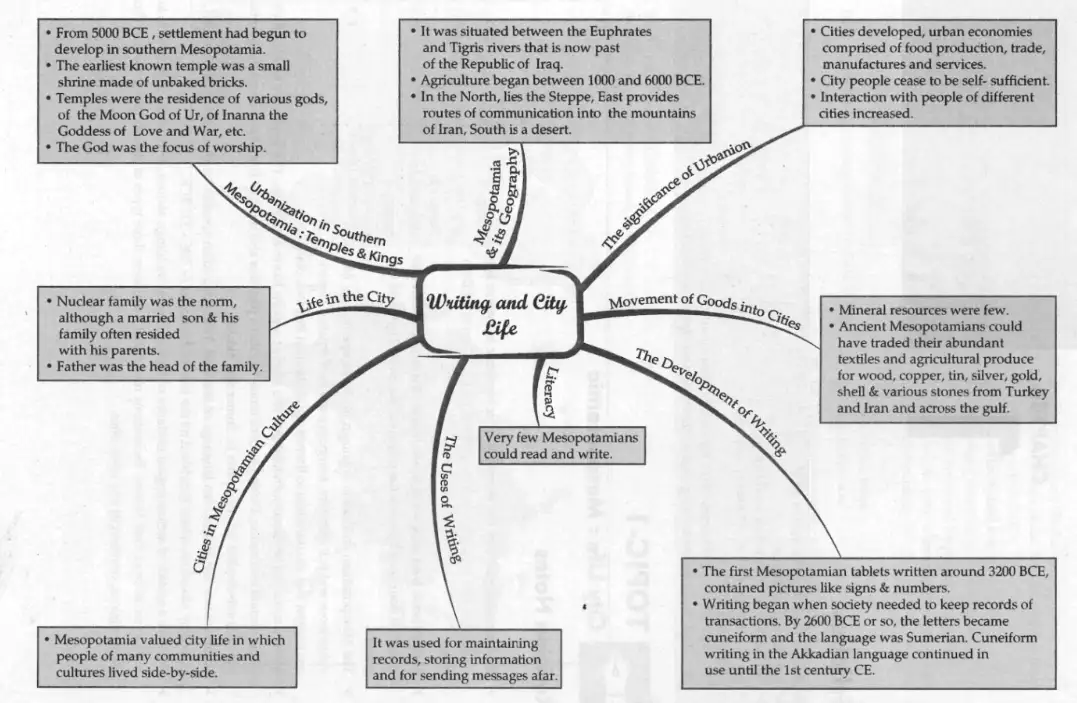 Writing and City Life Mind Map
