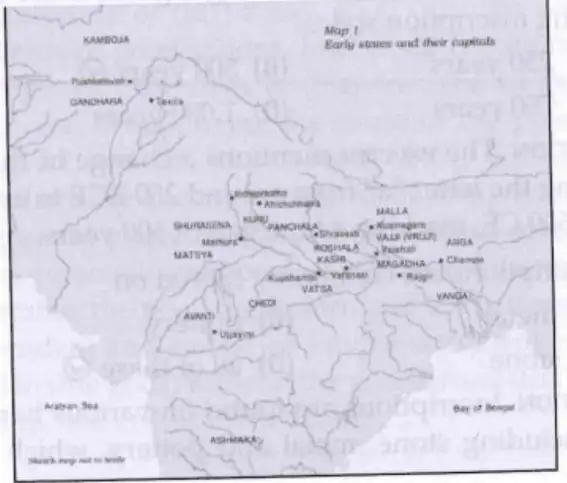 Mahajanapadas and cities map